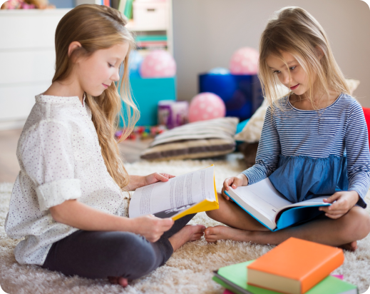 Girls learning together